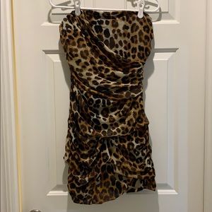 Cheetah/leopard print mini dress